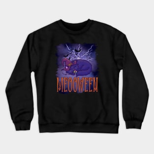 Night Blue Cat Meooween Halloween Crewneck Sweatshirt